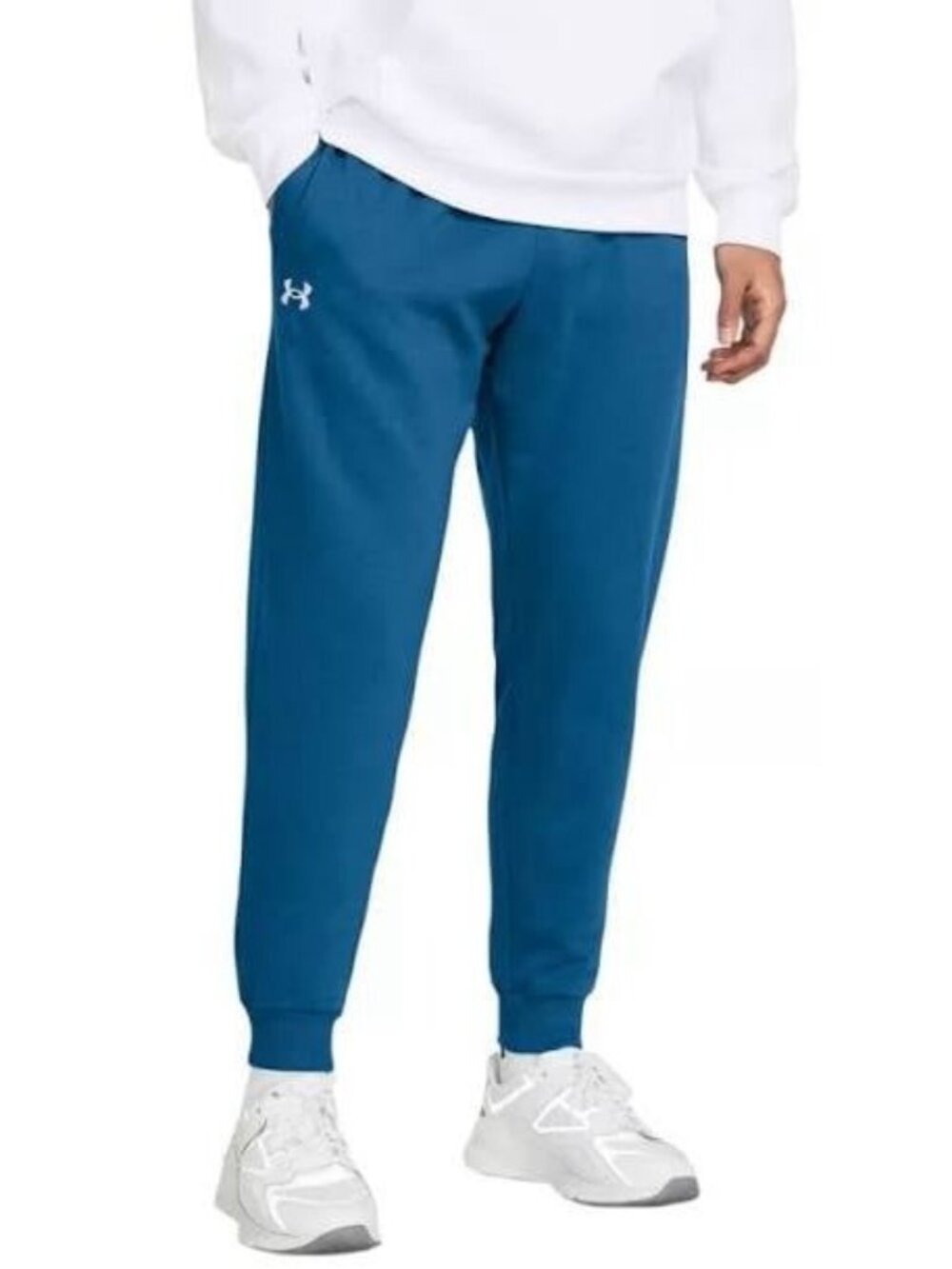 Under Armour Rival Fleece blue sweatpants joggers size small 1379774 406 men NWT